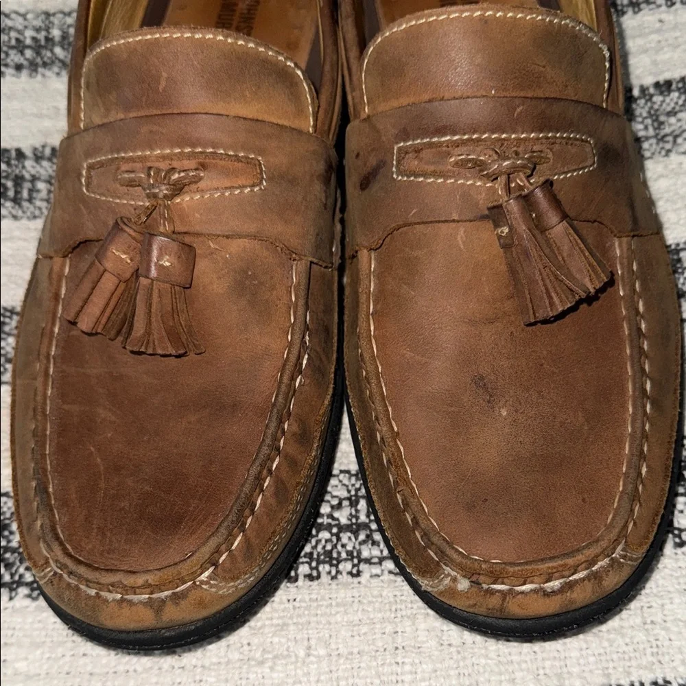 Johnston & Murphy Tan Leather Tassel Loafers sheepskin leather, business casual